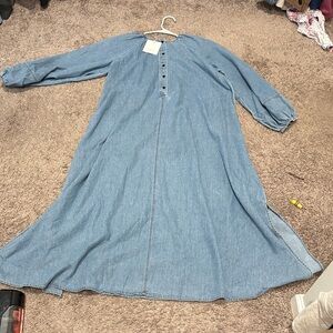 The Shirt by Rochelle Behrens Blue Maxi Dress